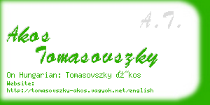 akos tomasovszky business card
